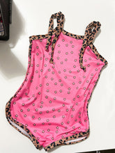 Load image into Gallery viewer, Shoulder Tie Romper: Pink Stars and Leopard