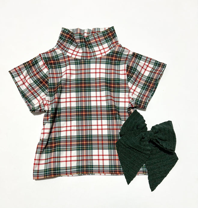 Mock Neck Top: Plaid: 3T