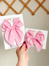 Load image into Gallery viewer, Bows: Pink Gingham