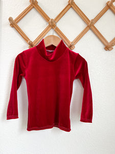 LS Mock Neck Top: Red Velvet