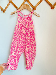 Baggy Romper: Pink Swirls